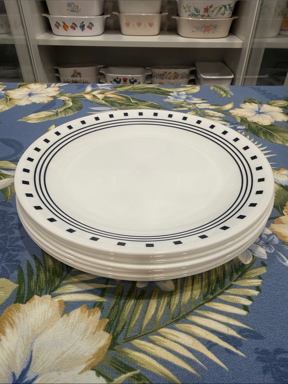 Corelle City Block set of seven 8 1/2 inch wide plates